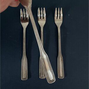 Stainless By Salem 1776 Pattern Cocktail Seafood Forks Set of 4 Flatware Beaded